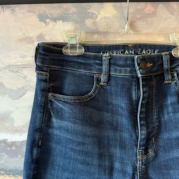 American Eagle Outfitters 8 Tall Women's Blue Skinny Jeans - Picture 2 of 6